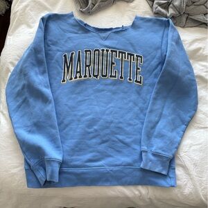 Light Blue Marquette University Cutoff Crewneck